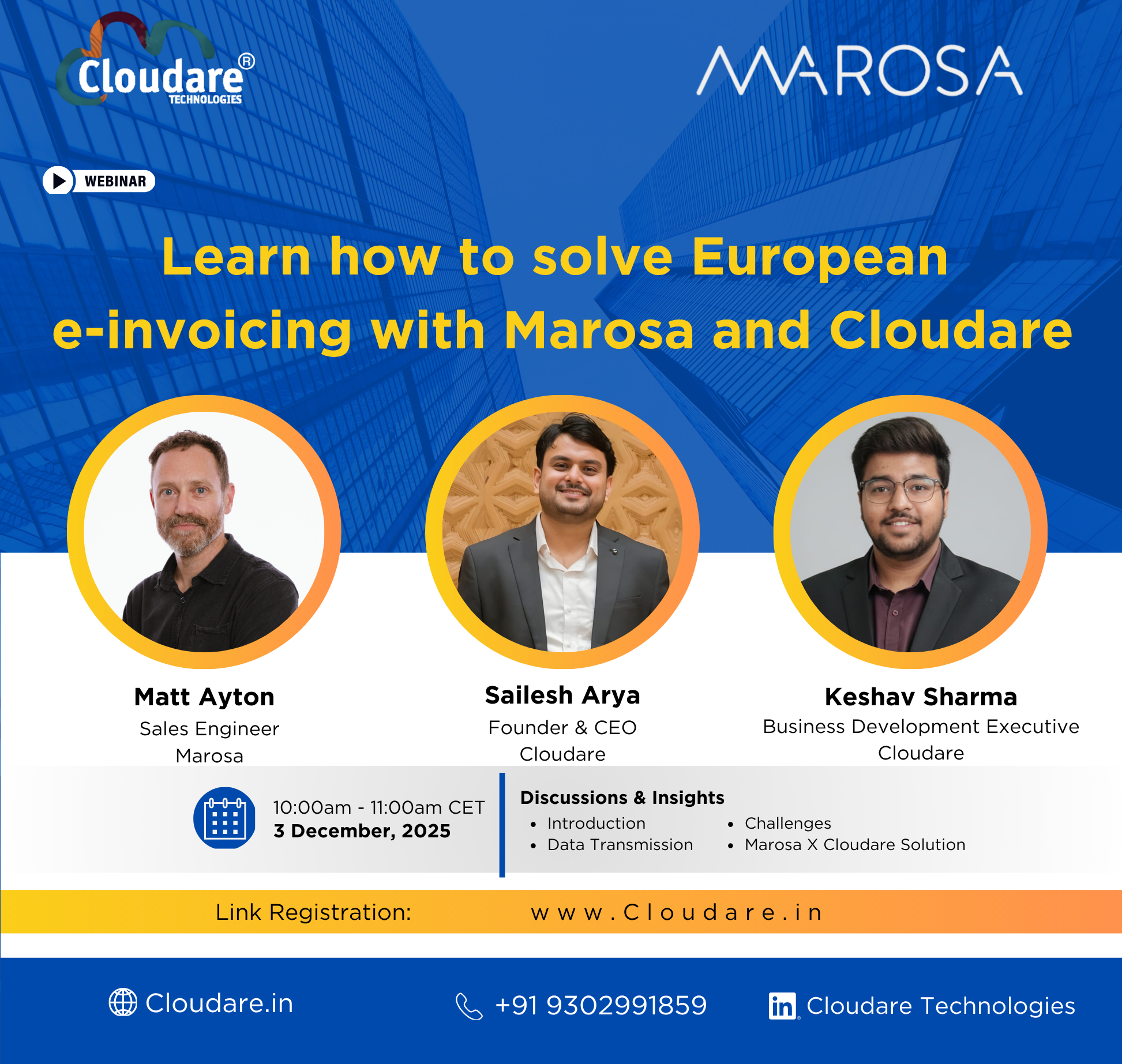 European E-Invoicing with Marosa × Cloudare